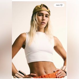 NWOT Free People Tighten Up Muscle Tank Size:Med Color:White